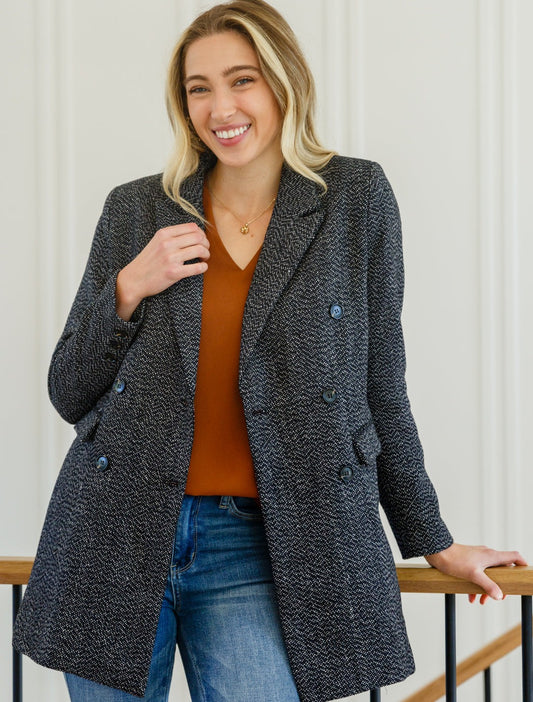 Chic Upon Arrival Blazer Jacket | Black - Bella Lia Boutique