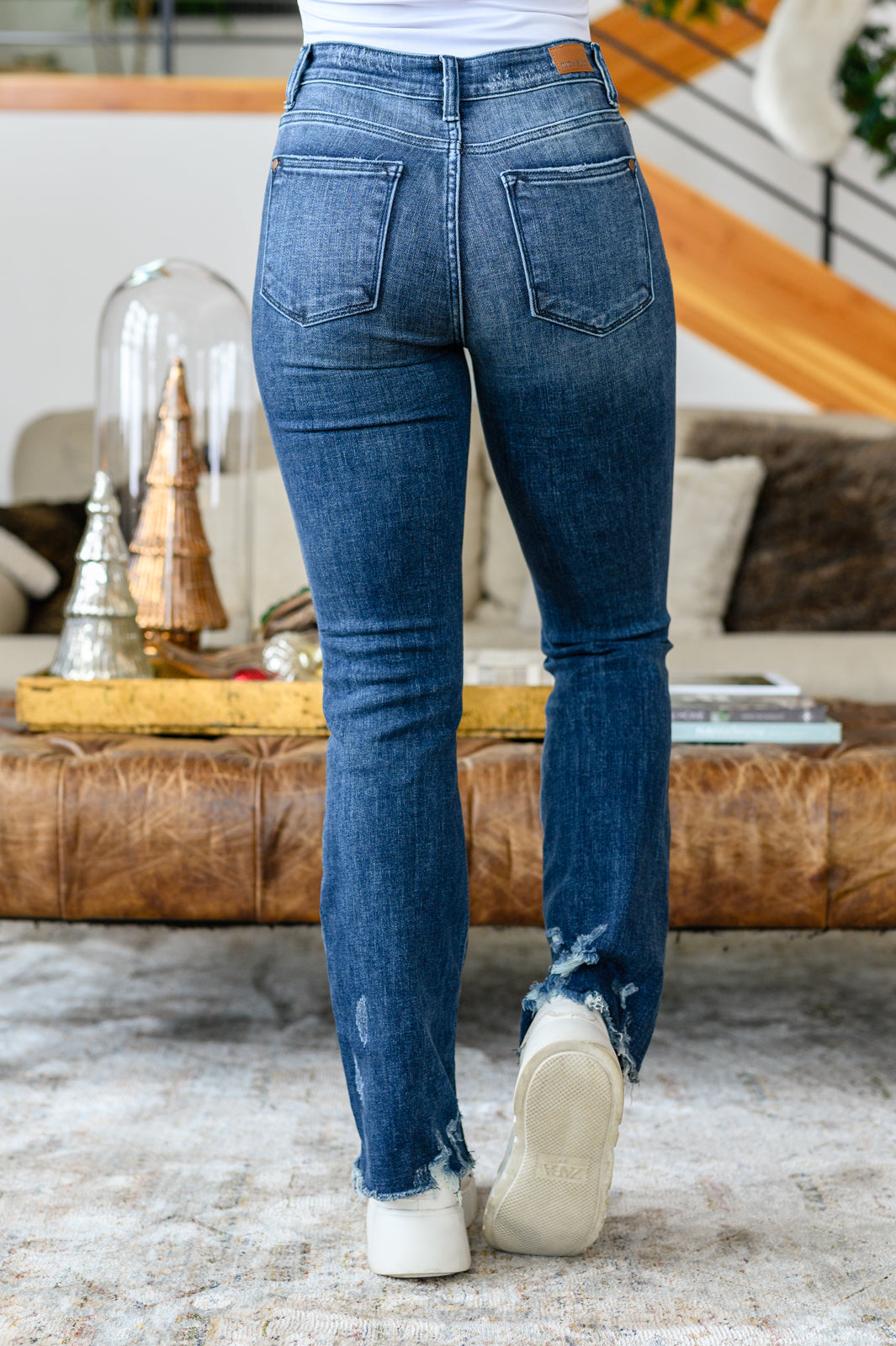 Christine High Contrast Slim Bootcut Destroyed Jeans | Judy Blue