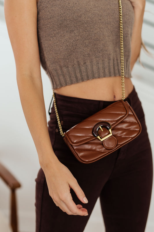 Classic Beauty Quilted Clutch | Brown