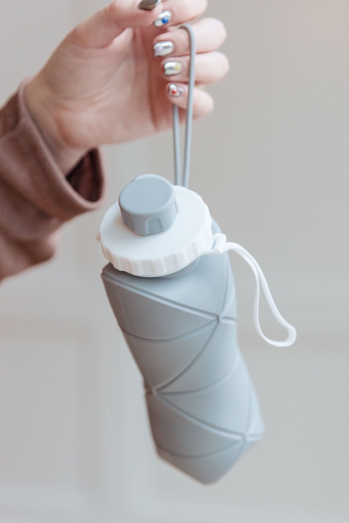 Collapsing Silicone Water Bottle | Diamond Gray