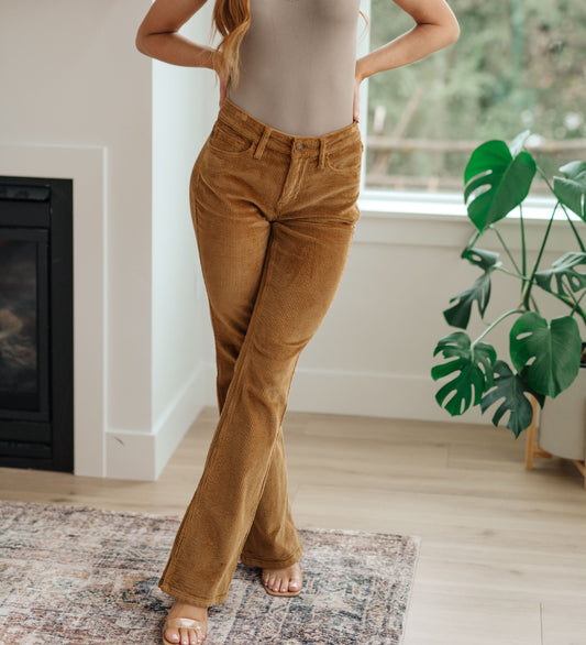 Cordelia Bootcut Corduroy Pants | Camel | Judy Blue