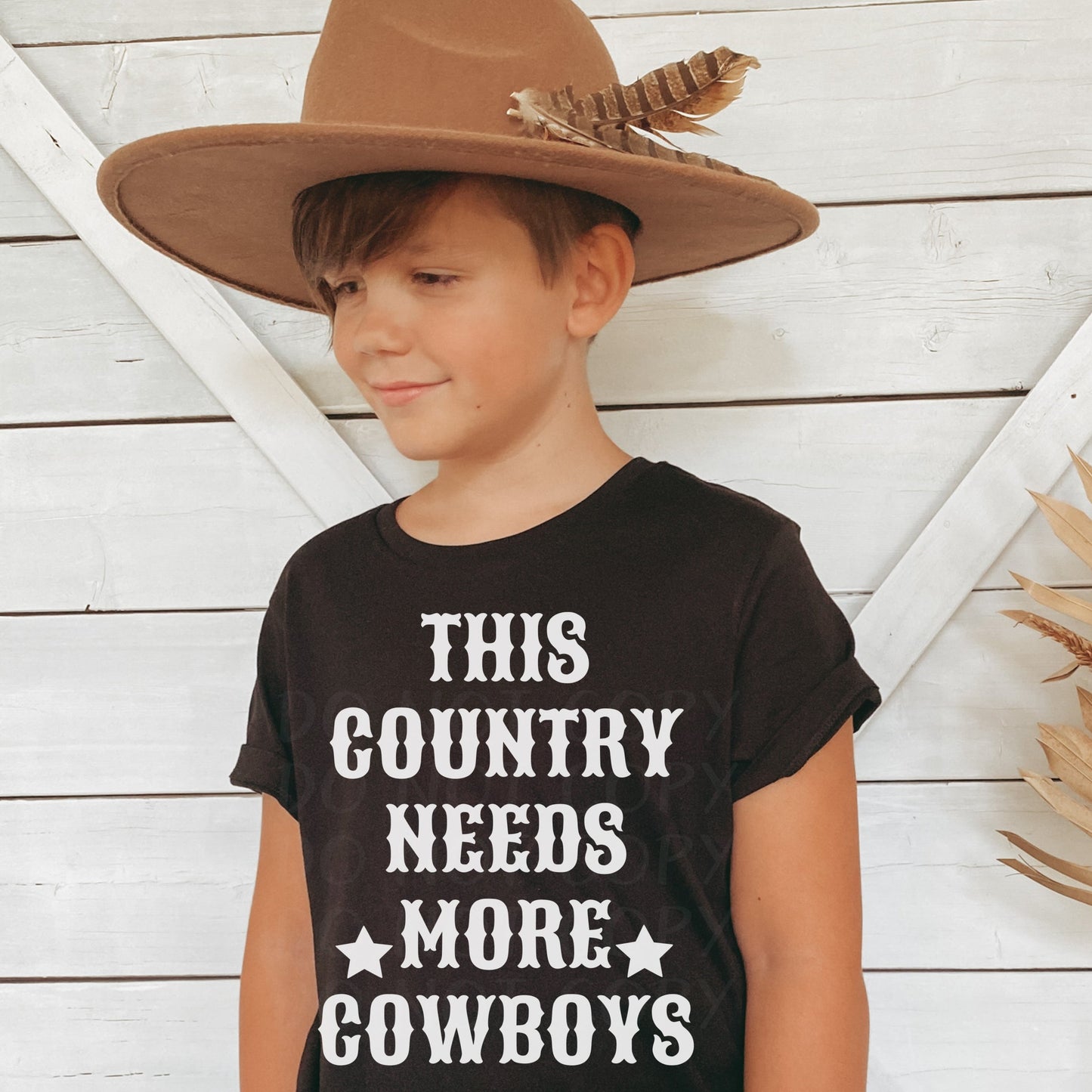 Country Needs More Cowboys Toddler and Youth Tee - Bella Lia Boutique