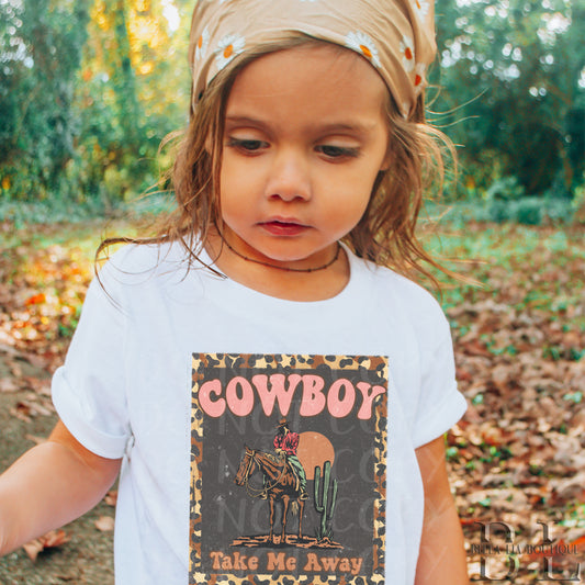 Cowboy Take Me Away Toddler and Youth Tee - Bella Lia Boutique