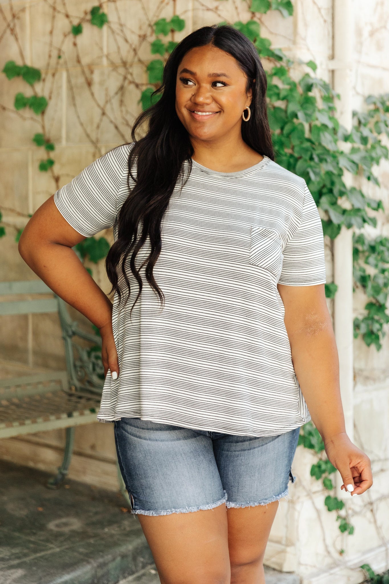 Cozy In Stripes Top | Gray - Bella Lia Boutique