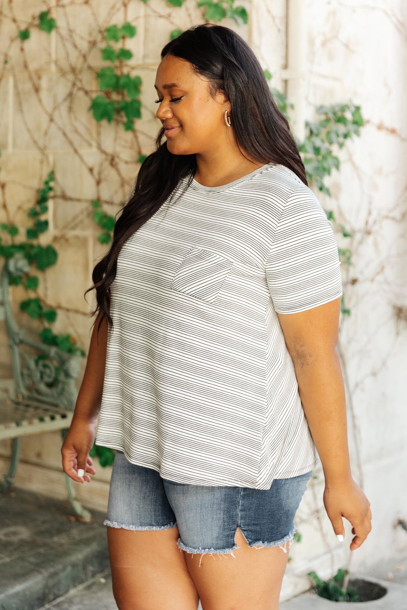 Cozy In Stripes Top | Gray - Bella Lia Boutique