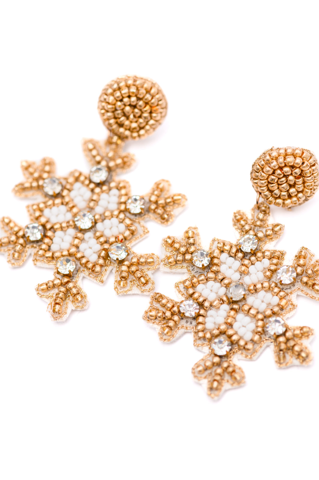 Glitz & Glam Beaded Snowflake Earrings