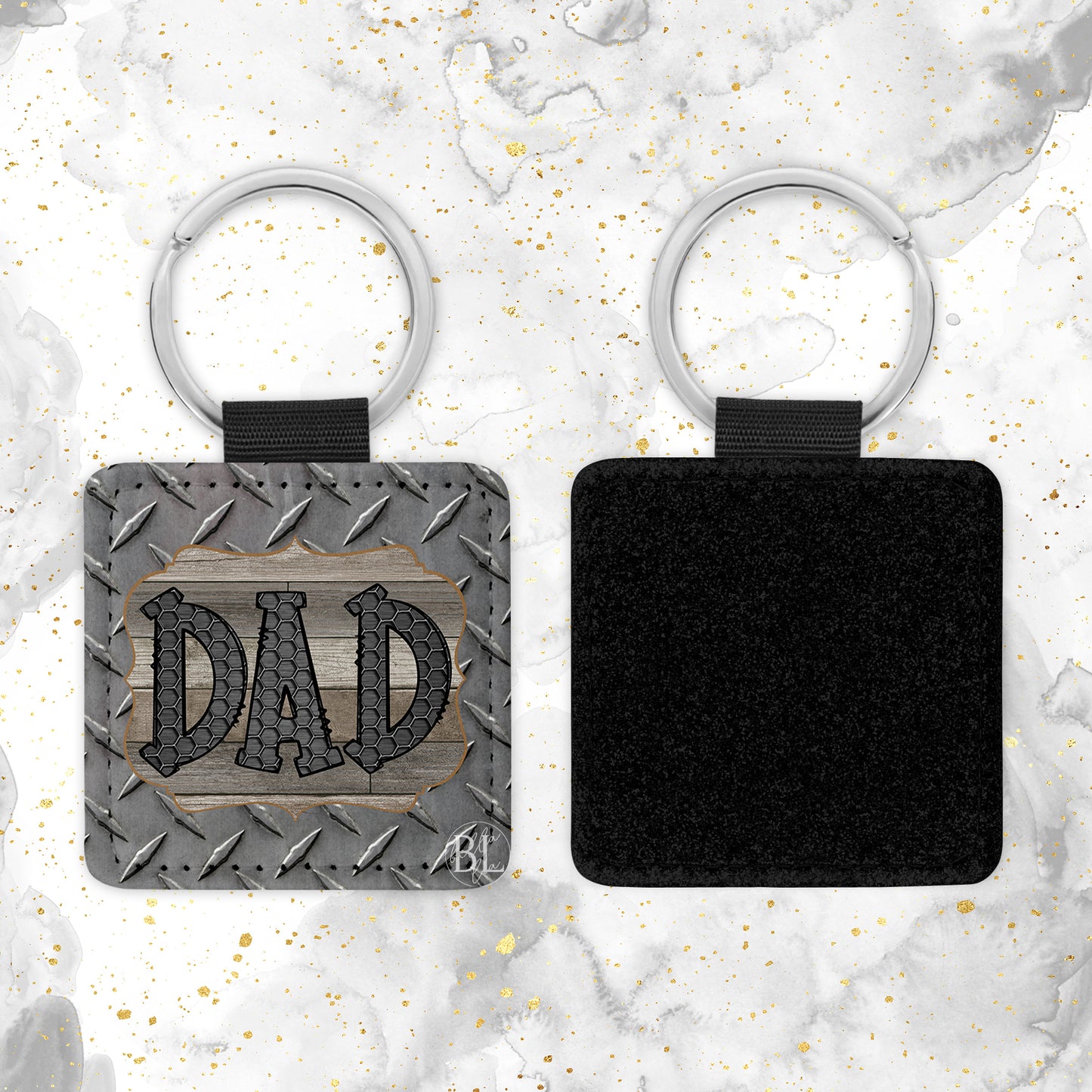 Dad of Steel Leather Keychain - Bella Lia Boutique
