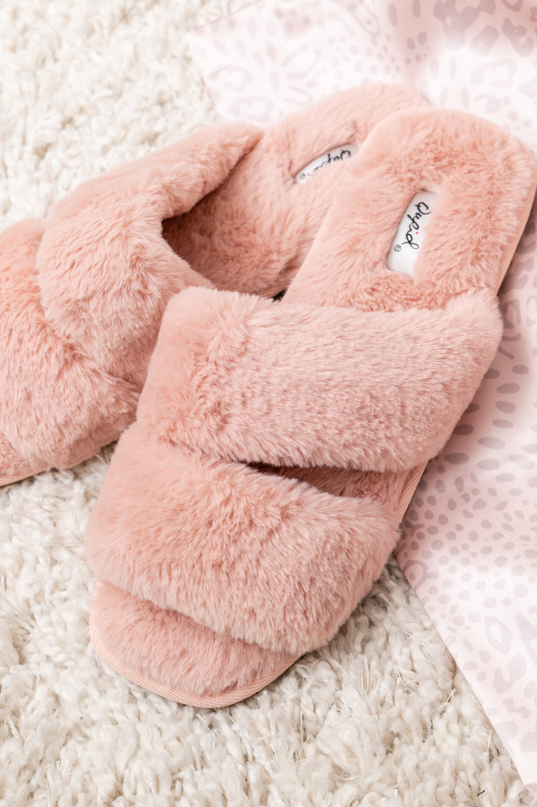 Faux Fur Slippers | Blush - Bella Lia Boutique