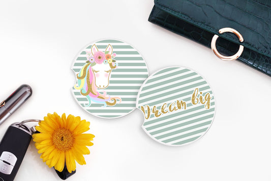 Dream Big Unicorn Car Coasters - Bella Lia Boutique