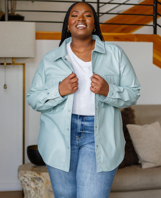 Endlessly Longing Faux Leather Shacket - Bella Lia Boutique