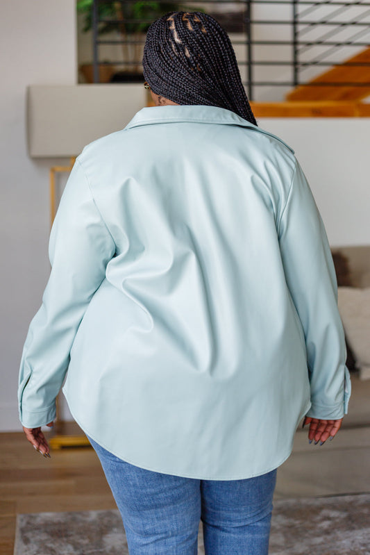 Endlessly Longing Faux Leather Shacket - Bella Lia Boutique