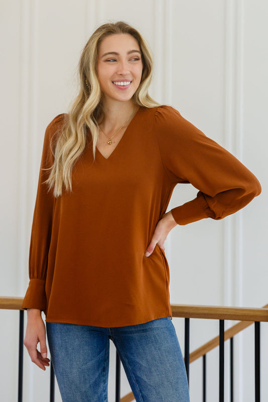 Enjoy This Moment Blouse | Toffee - Bella Lia Boutique
