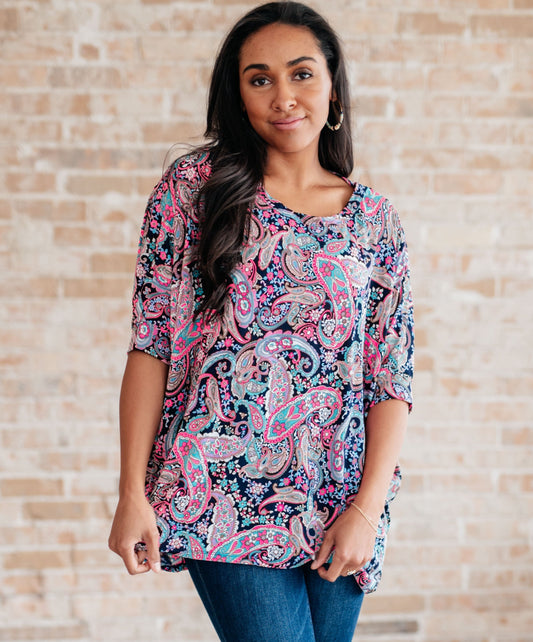 Essentially You Top | Pink Paisley