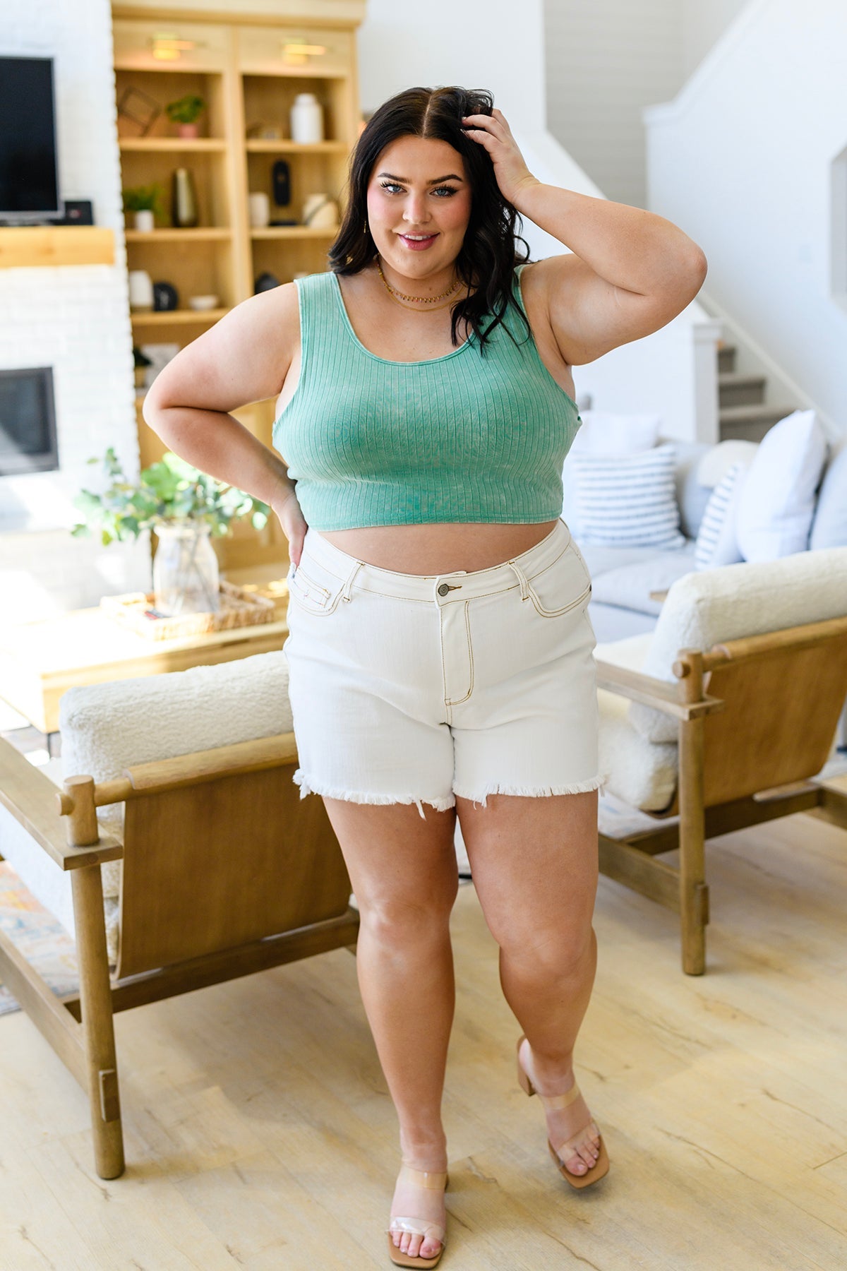 Get On My Level Cropped Cami | Mint