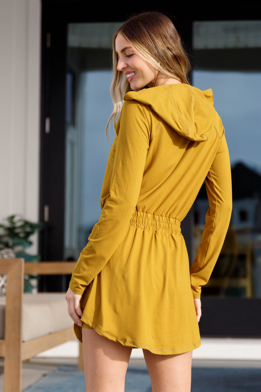 Getting Out Hoodie Romper | Gold Spice