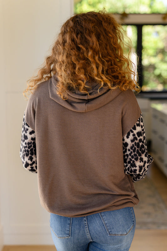 Here And There Leopard Hoodie