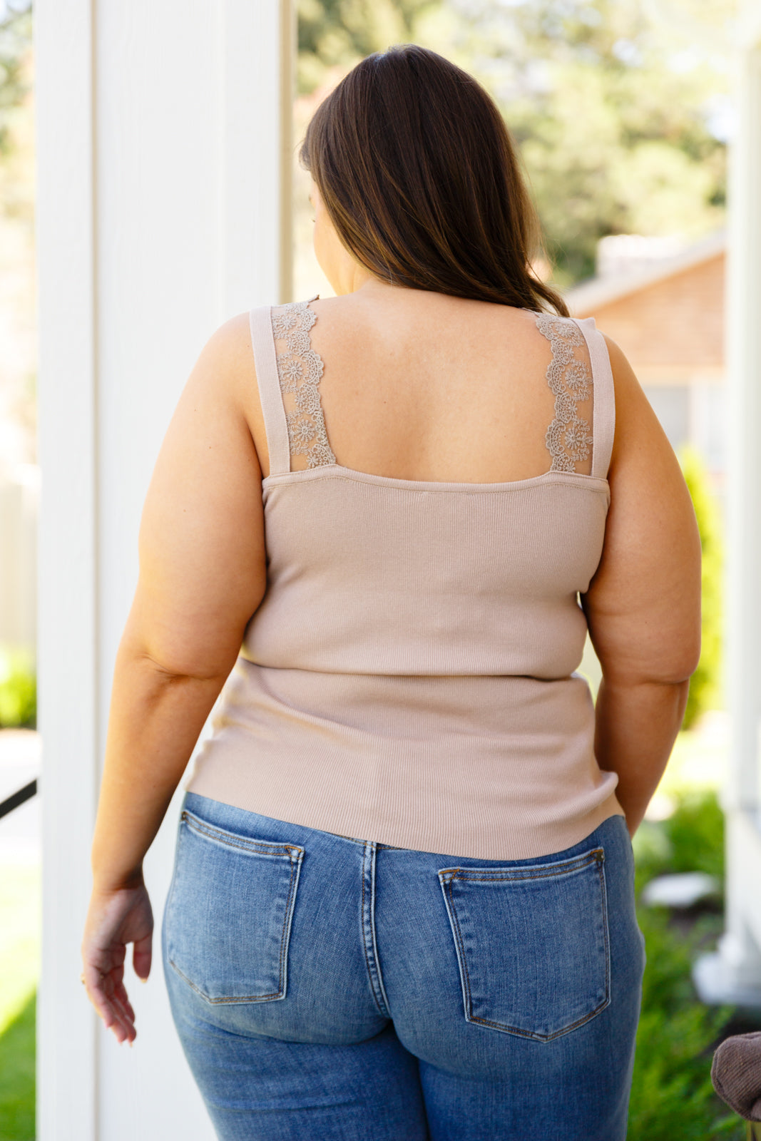 I Can Love You Better Lace Tank | Taupe