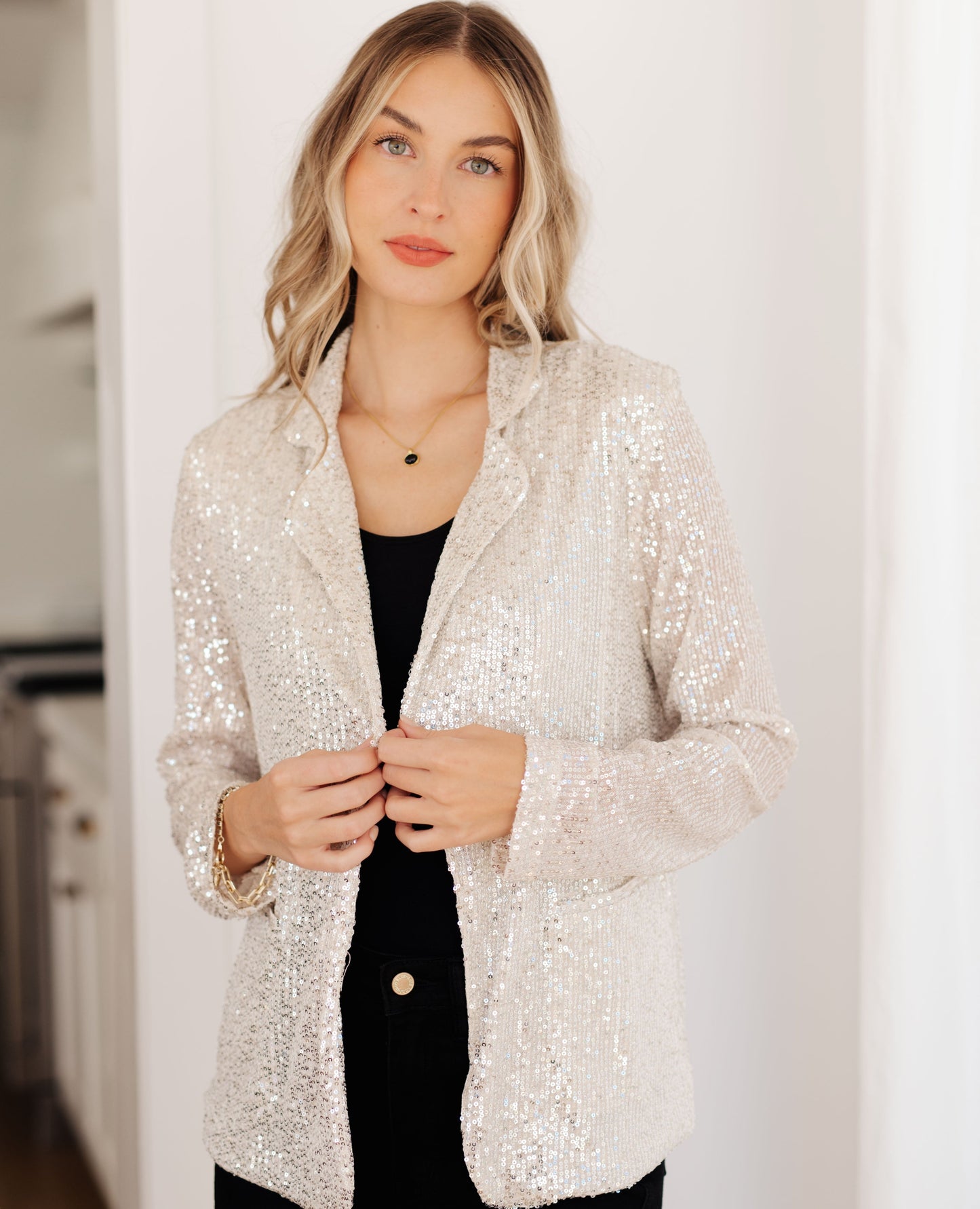 I Know You're Busy Sequin Blazer