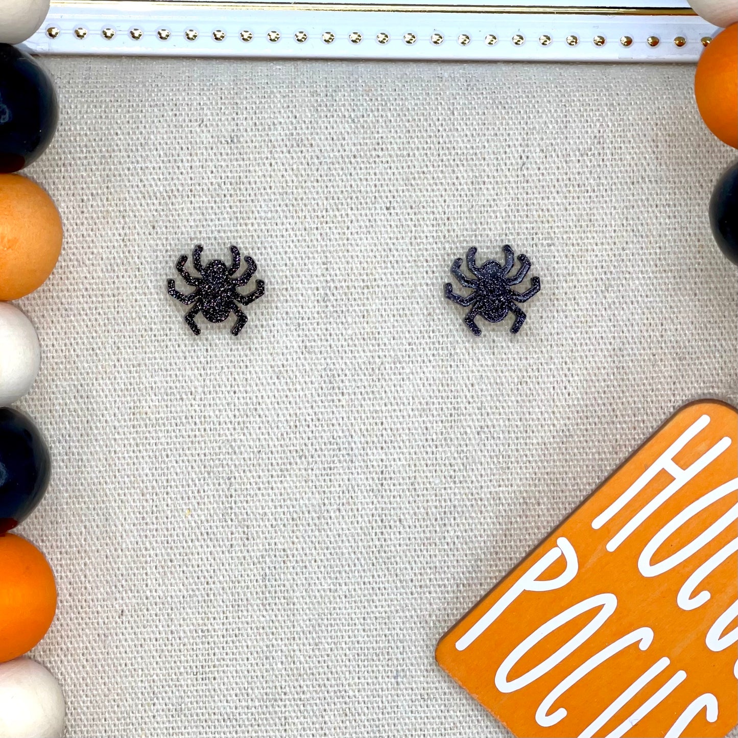 Halloween Acrylic Earrings | Spiders - Bella Lia Boutique