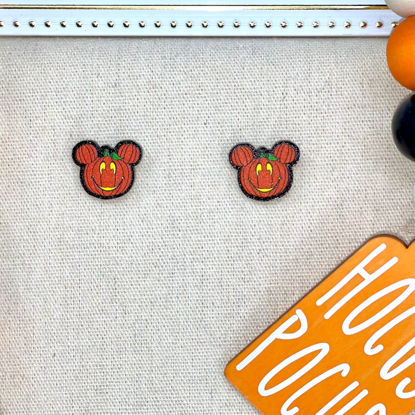 Halloween Acrylic Earrings | Pumpkin Ears - Bella Lia Boutique