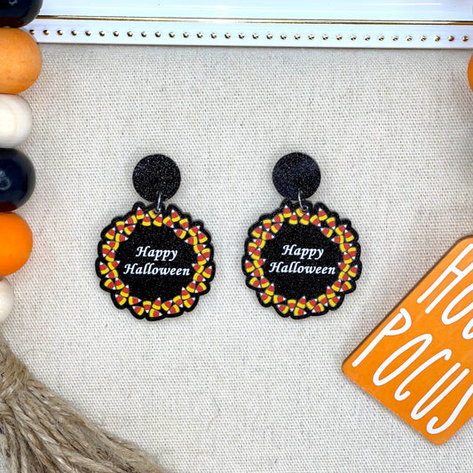 Halloween Acrylic Earrings | Happy Halloween - Bella Lia Boutique