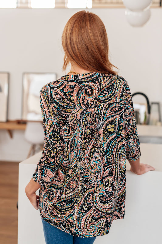 I Think Different Top | Teal Paisley