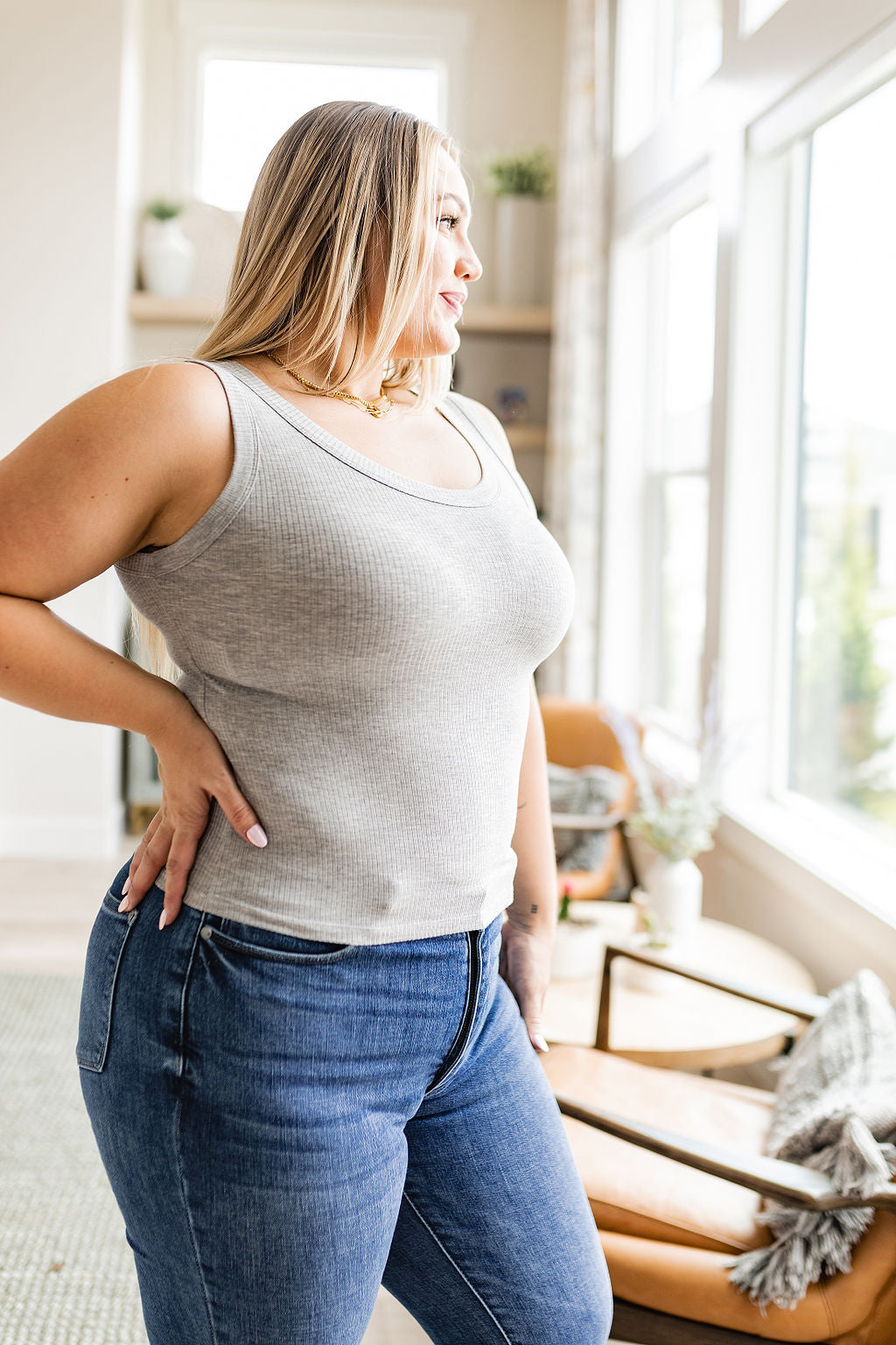 Just One More Ribbed Tank | Heather Grey