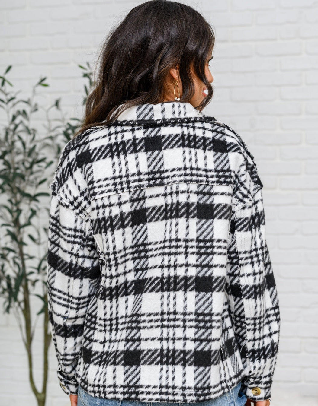 Kate Plaid Jacket | Black & White - Bella Lia Boutique