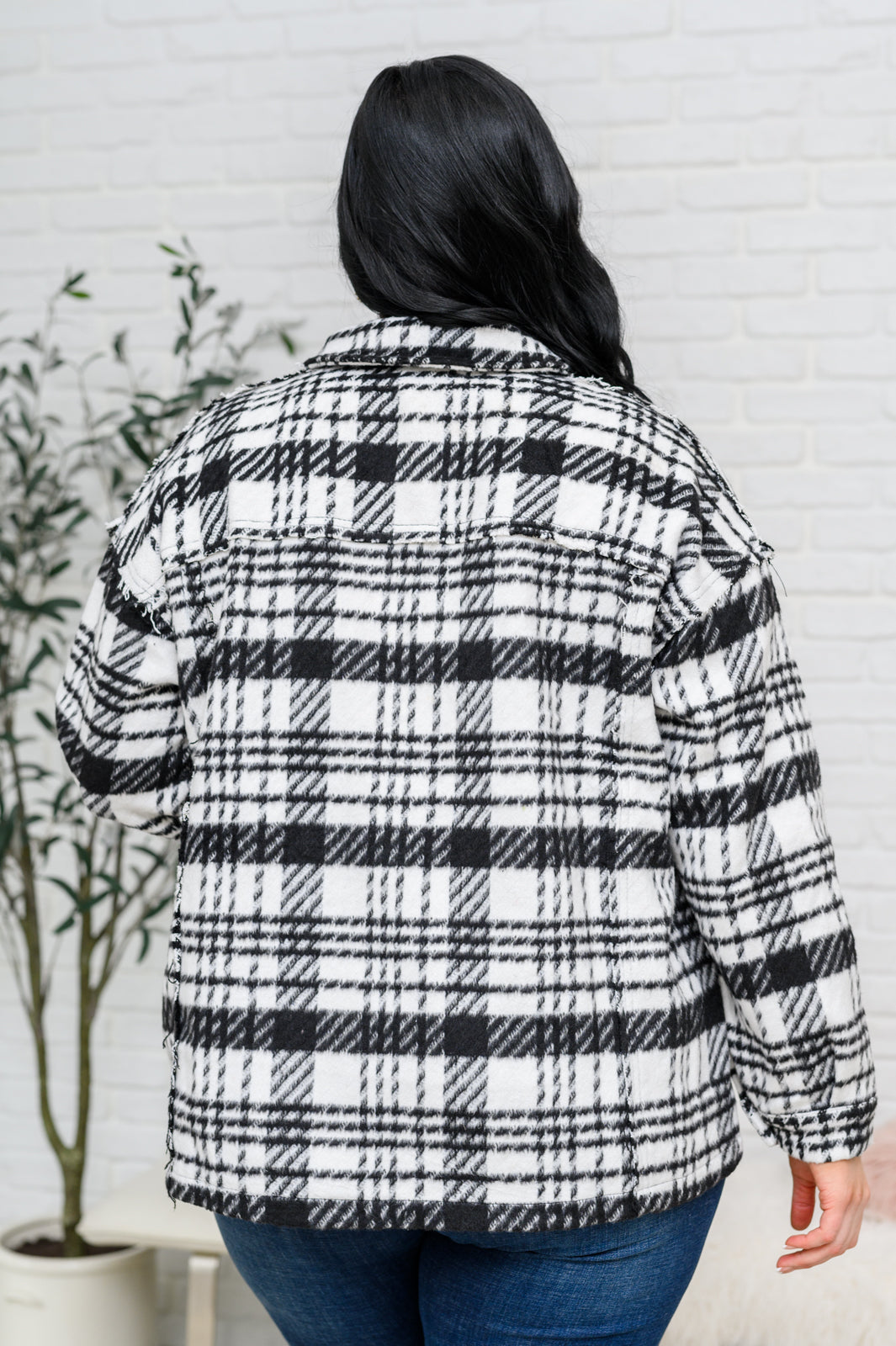 Kate Plaid Jacket | Black & White - Bella Lia Boutique