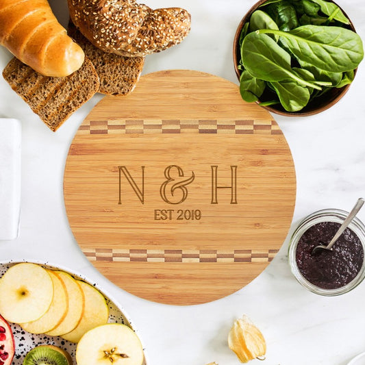 Personalized Initials Round Cutting Board - Bella Lia Boutique