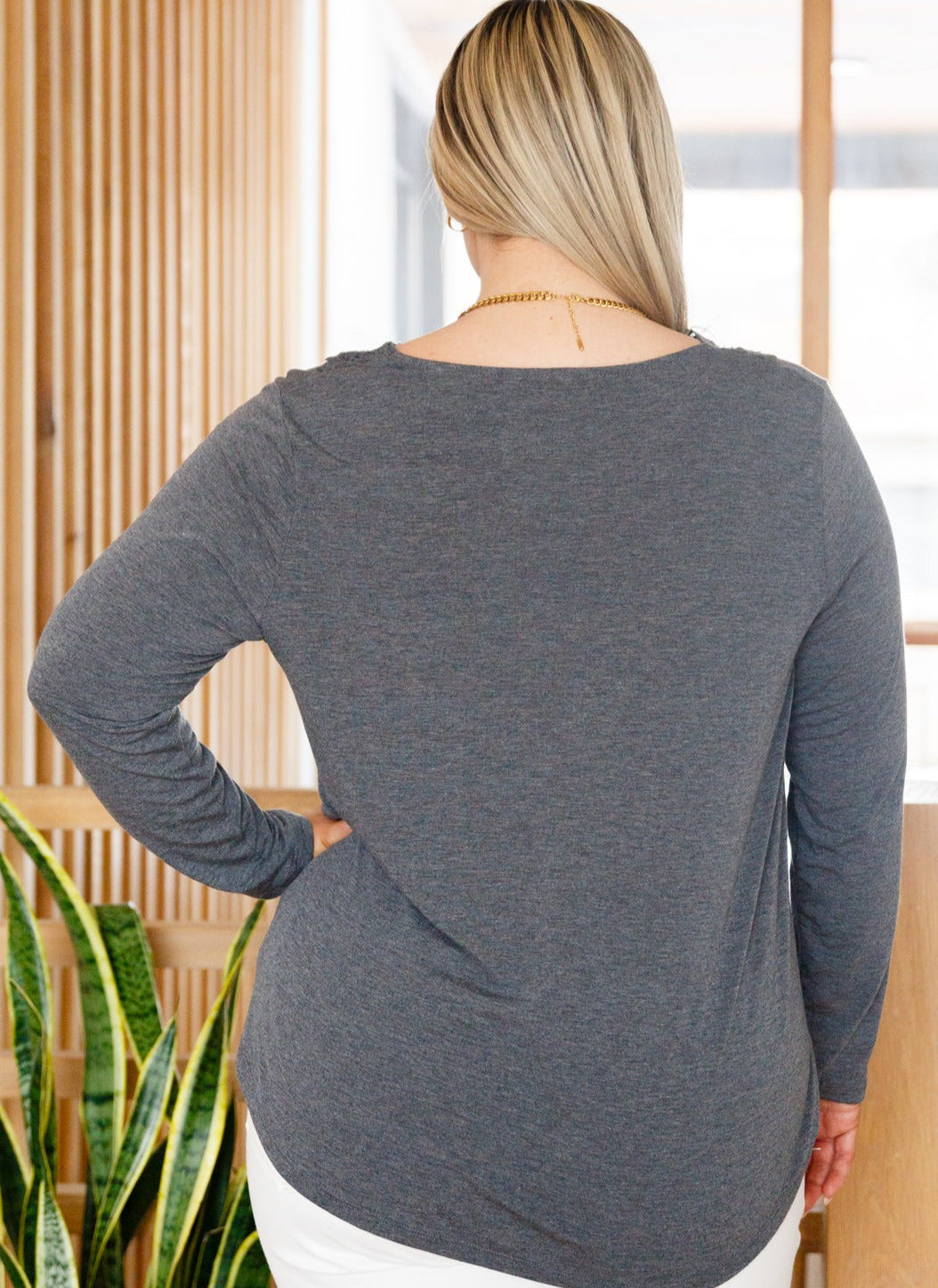Lacey Long Sleeve Top | Gray - Bella Lia Boutique