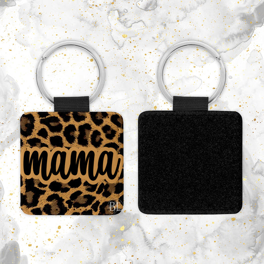 Leopard Mama Leather Keychain - Bella Lia Boutique