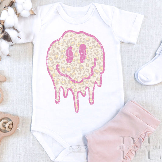 Leopard Melting Smiley Infant One-Piece - Bella Lia Boutique