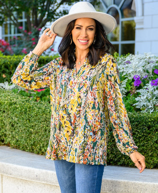 Lilly Ann Floral Print Blouse - Bella Lia Boutique