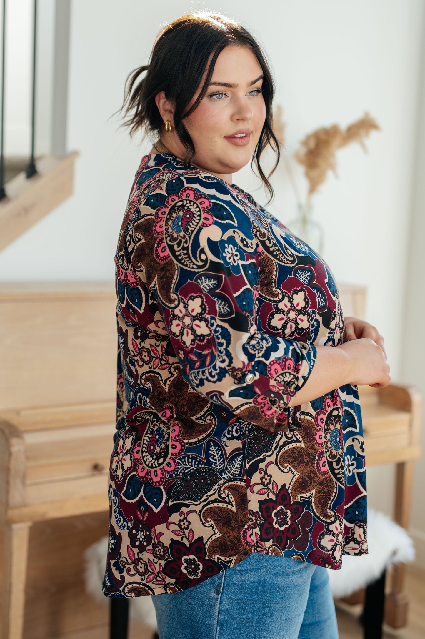 Little Lovely Blouse | Wine Paisley