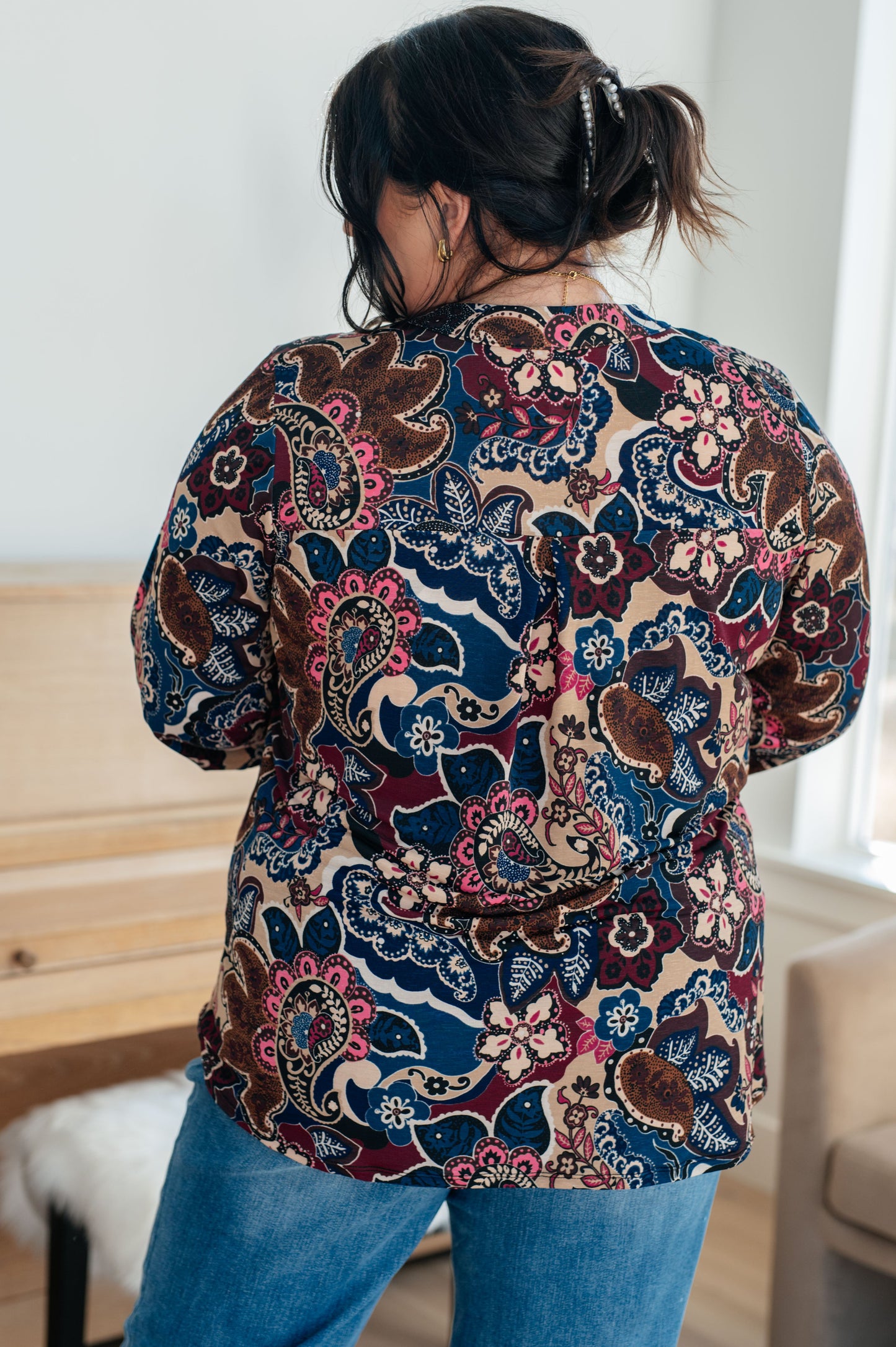 Little Lovely Blouse | Wine Paisley