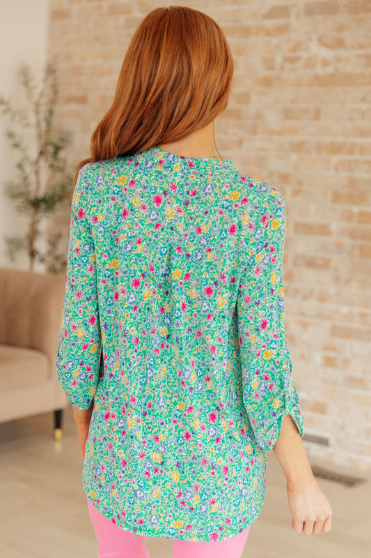 Lizzy Top | Emerald Floral