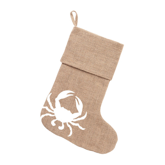 Crab Burlap Stocking - Bella Lia Boutique
