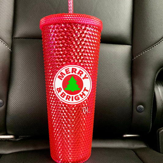 Merry & Bright Studded Tumbler | 24 oz. - Bella Lia Boutique