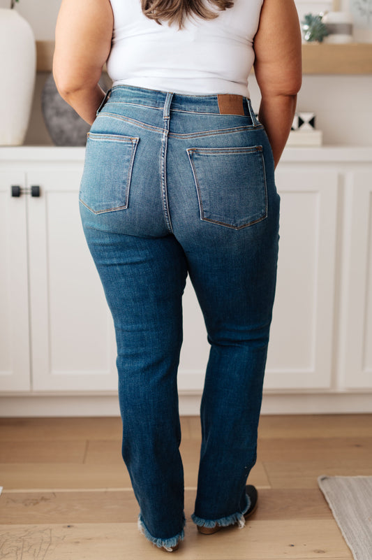 Morgan High-Rise Distressed Straight Jeans | Judy Blue