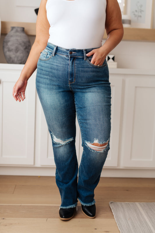 Morgan High-Rise Distressed Straight Jeans | Judy Blue
