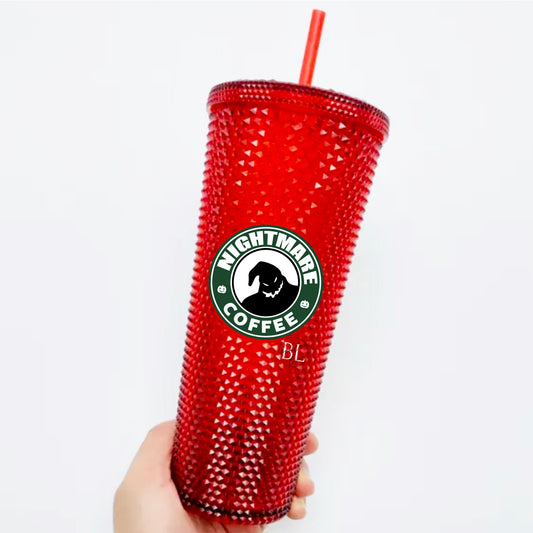 Nightmare Before Coffee Studded Tumbler | 24 oz. - Bella Lia Boutique