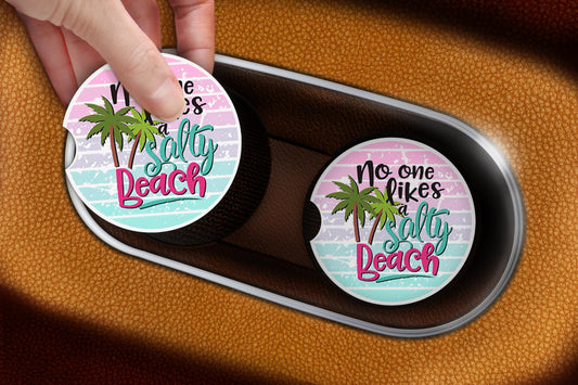 No One Likes a Salty Beach Car Coasters - Bella Lia Boutique