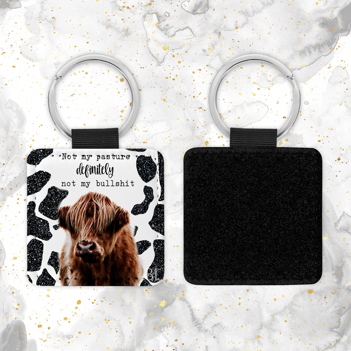 Not My Pasture Leather Keychain - Bella Lia Boutique