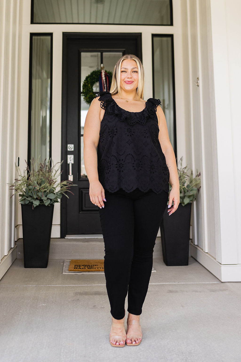 Parisian Stroll Lace Blouse | Black