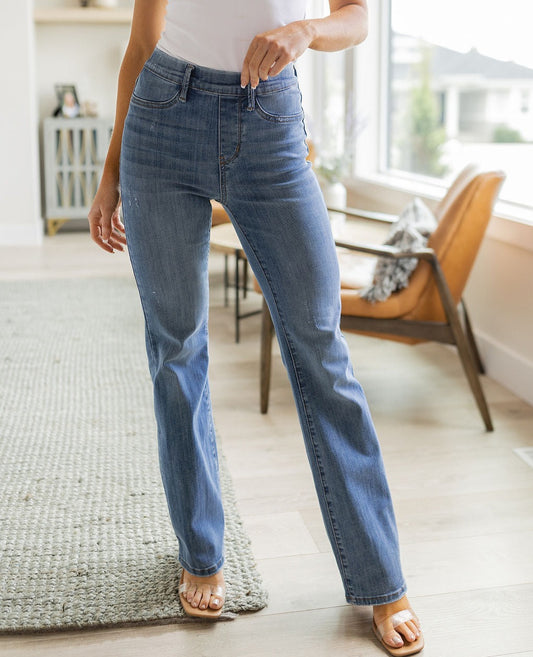 Paula High Rise Pull On Slim Bootcut Jeans | Judy Blue