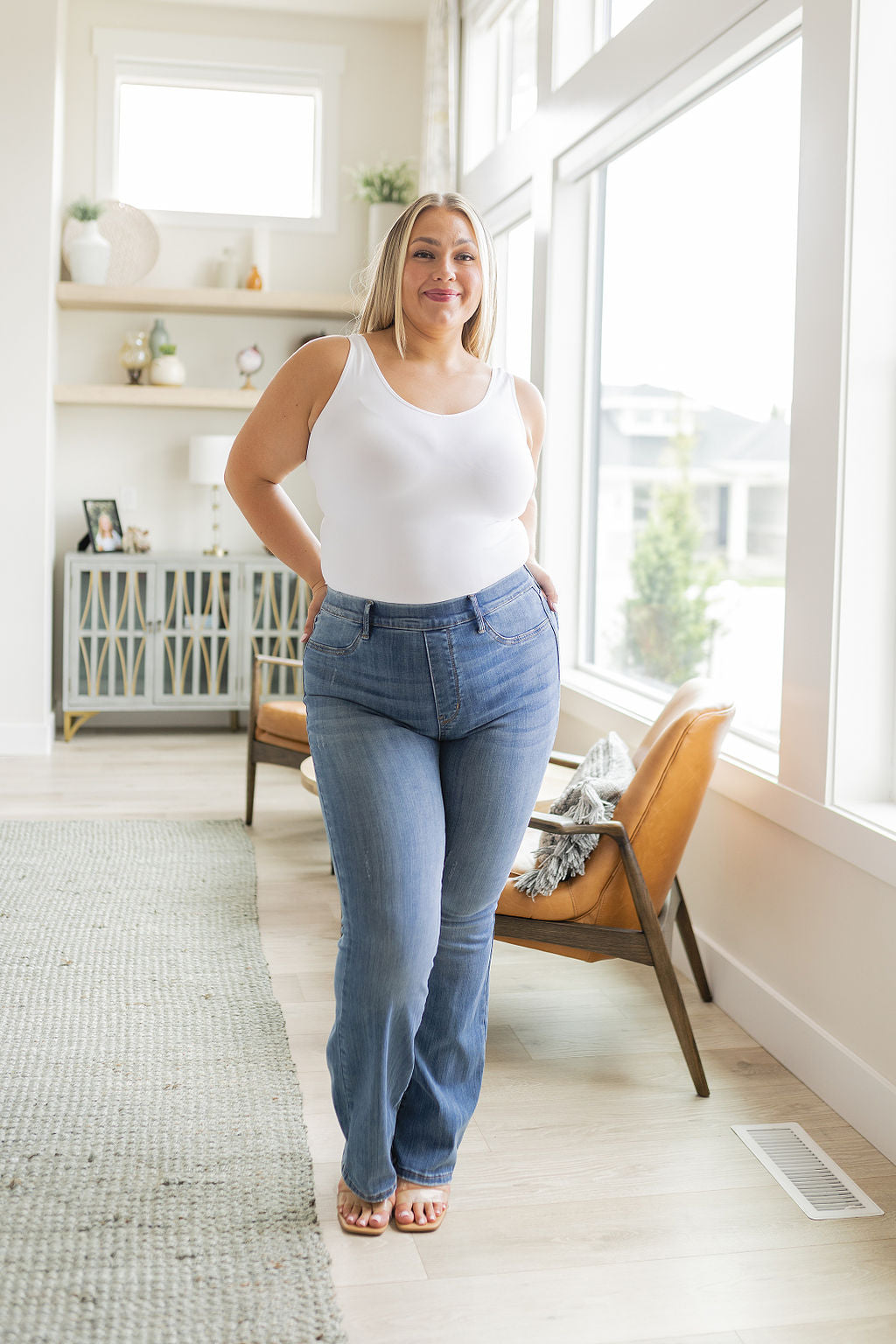 Paula High Rise Pull On Slim Bootcut Jeans | Judy Blue