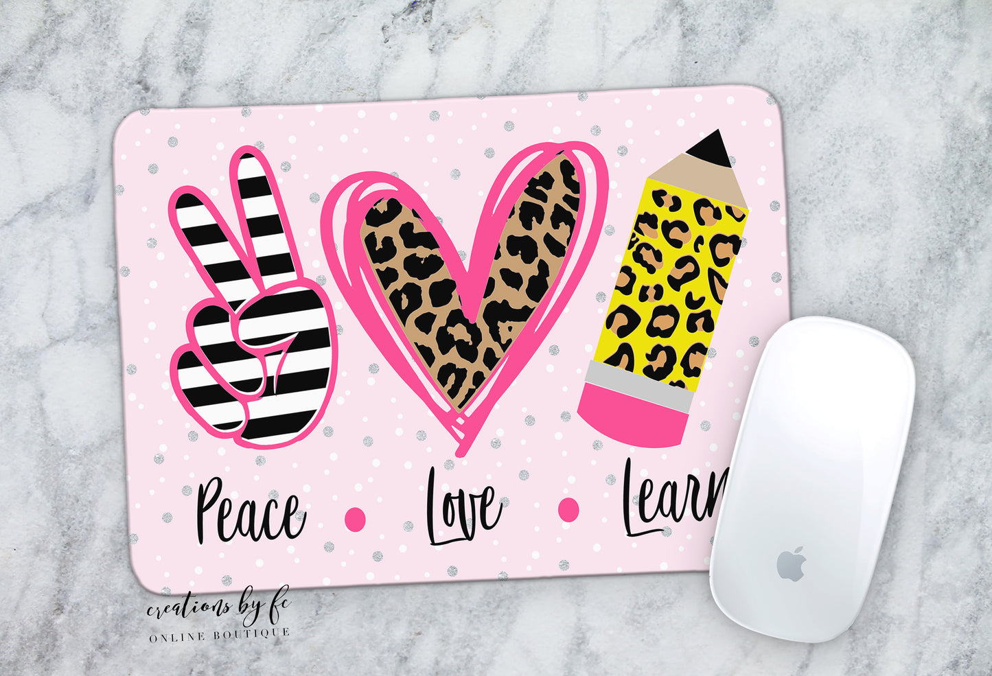 Peace Love Learn Mousepad - Bella Lia Boutique