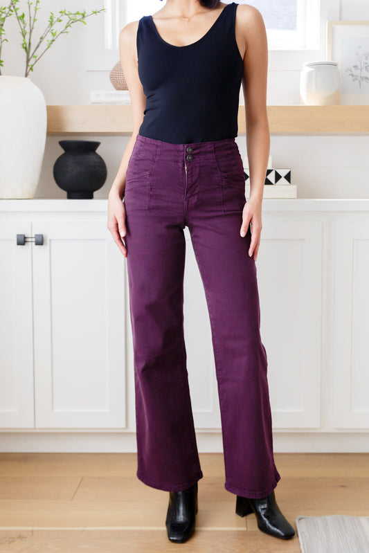 Petunia High-Rise Wide Leg Jeans | Plum