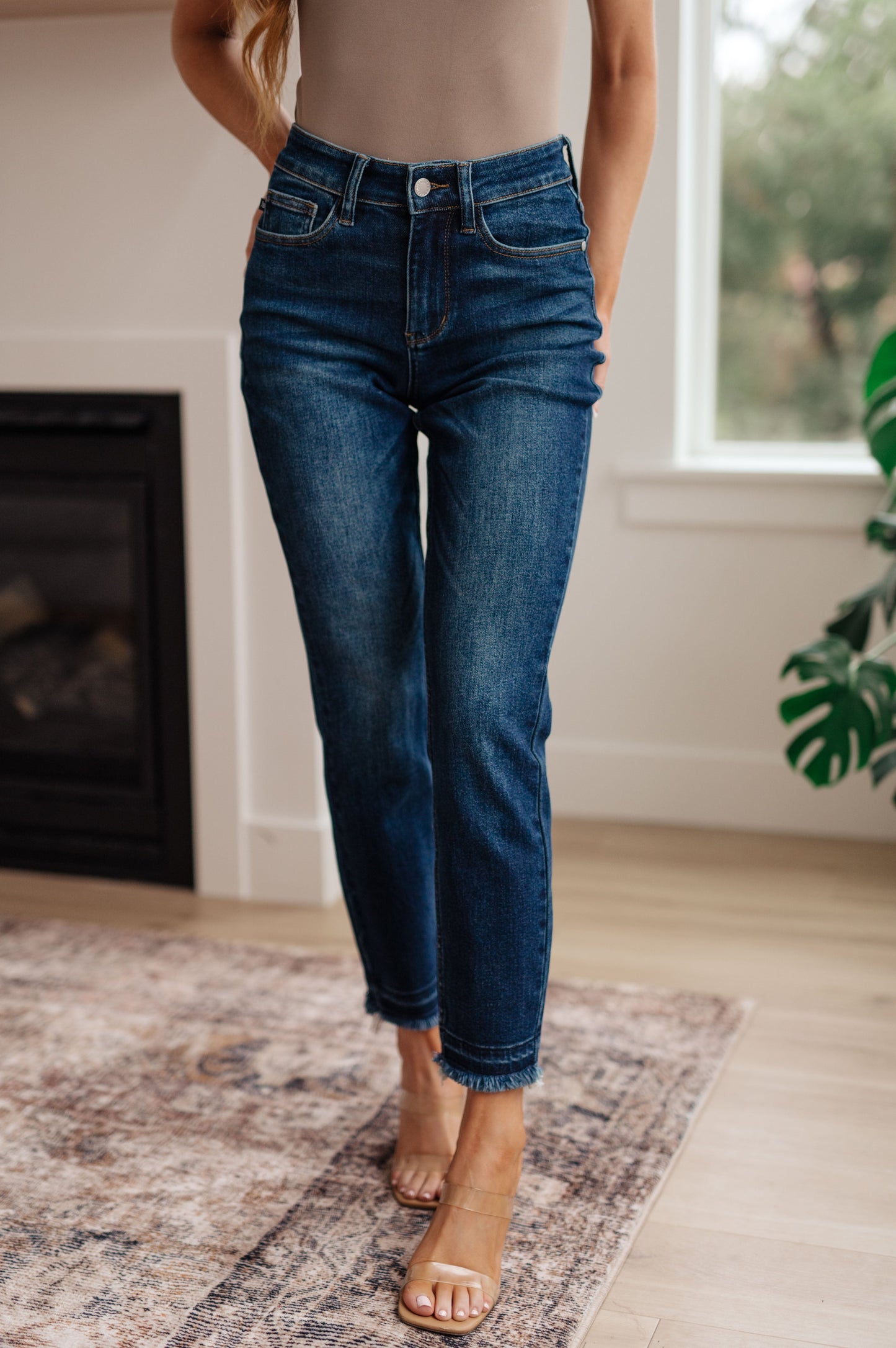 Phillipa High-Rise Release Hem Slim Jeans | Judy Blue